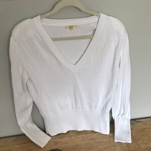Feller White V-Neck Sweater